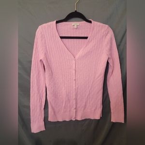 talbots womens pink button up cartigan sweater size S